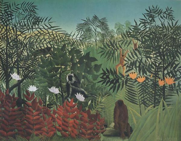 Henri Rousseau Tropical Forest with Monkeys